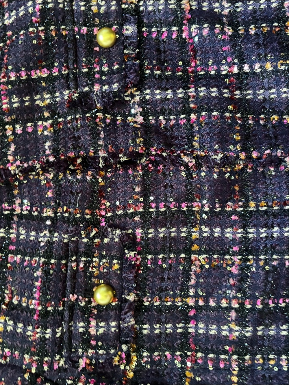 Talbots MIDNIGHT SPARKLE TWEED JACKET Purple Size 12 new with tag metallic long - Picture 4 of 7
